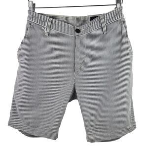 AG ADRIANO GOLDSCHMIED “THE WANDERER” SHORTS MEN’S SIZE 32R WHITE / BLUE STRIPES